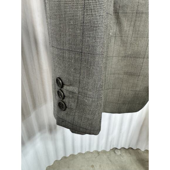 Vintage Giorgio Armani Collezioni Men’s Jacket, Sz 44L, Grey/Blue Plaid Italy - Picture 3 of 10